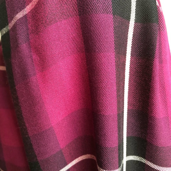 J. Jill XS Fine Rayon Twill Burgundy Plaid Blouse - Picture 9 of 12